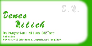 denes milich business card